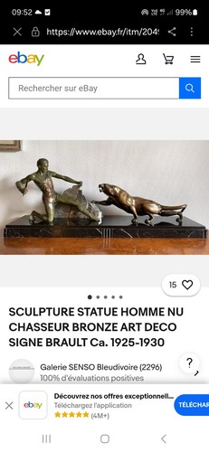 Statue bronze signée brault - statue,