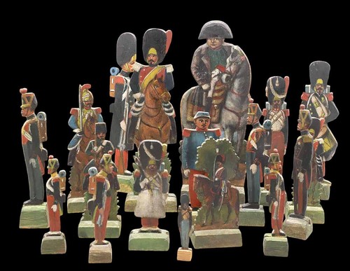 Soldats bois peints xixème - bois,