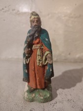 Ancien Santon Devineau ? Roi Maure Crèche De Noël  H: 12,5 cm roi mage  