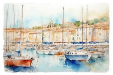 Tableau - création originale - paysage de Provence - vue de saint Tropez