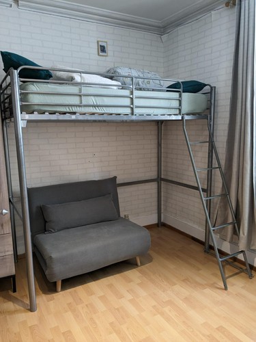 Lit mezzanine metal personne - lit,