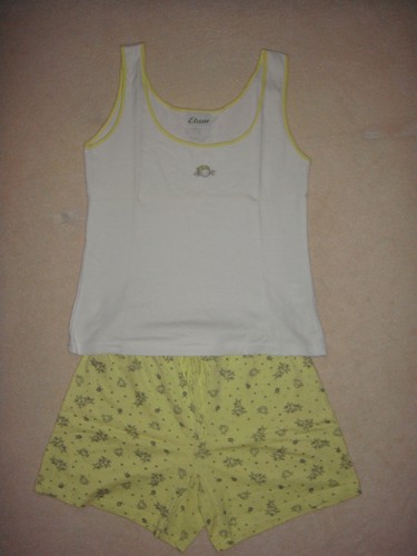 Pyjama blanc anis fantaisie - pyjama, blanc/anis