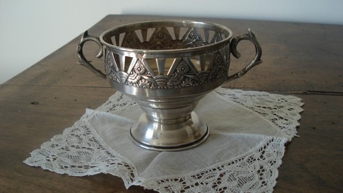 Coupe ancienne métal argenté