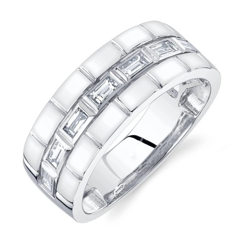 Hommes 14k blanc baguette - hommes,