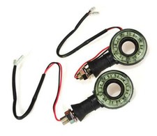 Paire Clignotants Rondes 12V Trasparents Moto Vintage Custom Café Racer Bobber