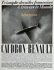 PUBLICITE CAUDRON RENAULT AVION TRIOMPHE DES AILES COUPE DEUTSCH DE 1936 AD RARE