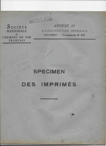 Sncf specimen des - specimen,
