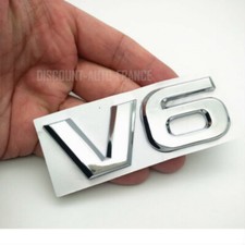 LOGO EMBLEME V6 Emblem 3D Logo CHROME Auto Aufkleber Tuning Sticker Metall