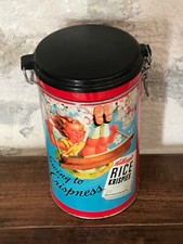 Boîte cylindrique métallique publicitaire Kellogg's Rice Krispies, vintage !