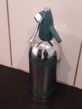 Ancien Siphon Sparklets ENGLAND  ?Metal Chromé  Vert déco Vintage