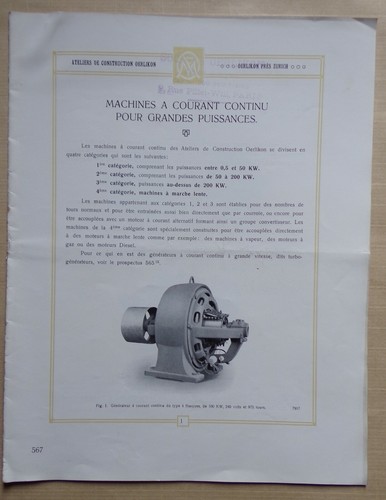 Oerlikon machines courant - à,