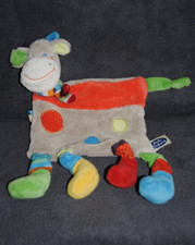 ?Doudou Plat Girafe Zoé MOTS D'ENFANTS Vache Gris Rond Rouge Bleu Vert TTBE
