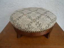 Ancien Tabouret  Repose Pieds en Noyer