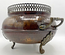 Antique french copper planter 19th century brass handles