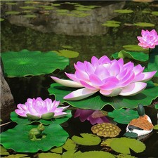  6PCS Simulation Lotus Lilies Décor Artificielle En Plastique Nénuphar Étang