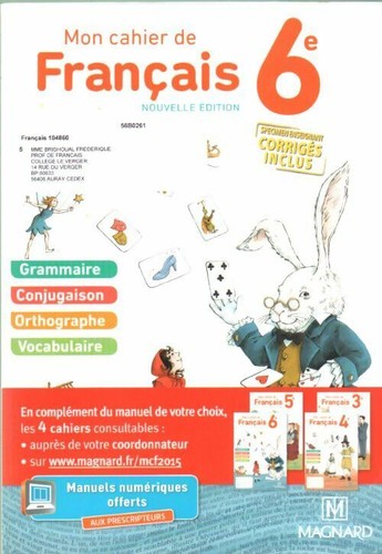 Mon cahier français - mon, de