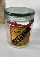 pot Bocal ancien en verre Condiment ARAR LYON avec bouchon et étiquettes Cuisine