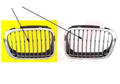 Grille radiateur chromée - grille, de
