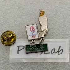 Pin's-POITIERS 18/12/91-Jeux Olympiques d'Albertville 1992 92-Flamme-P4C4