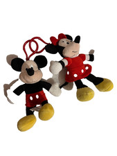 DISNEY MICKEY MINNIE lt de 2 peluches à accrocher, porte clef ...