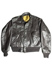 SCHOTT Original Vintage Âge 90 Vécu Blouson D'Aviateur US Véritable Cuir Pilote