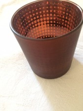 J-LINE photophore bougeoir verre contemporain graphique marron  H 8 cm