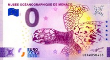 98 MONACO Musée océanographique, Tortue, 2024, Billet Euro Souvenir