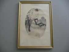 GRAVURE LITHO ESTAMPE ANCIENNE GEORGES GRELLET LES PERRUCHES