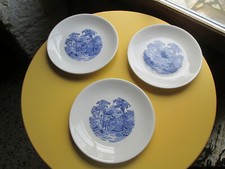 3 assiettes plates en faïence luneville tradition bleu excellent état