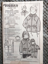 patron poupée modes et travaux NON DECOUPER COMPLET  Janvier  1995