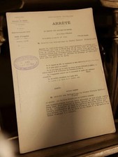 Document ancien vintage arrêté préfectoral Bouches-du-Rhône Marseille 1930-1940