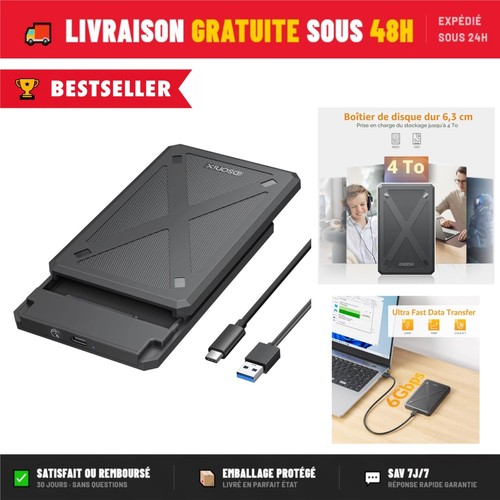 Boîtier disque dur usb - dur, 2,5"