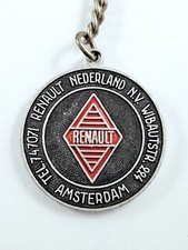 PORTE-CLÉS - RENAULT 1960s PAYS-BAS Garage AMSTERDAM Vintage Aluminium Peint