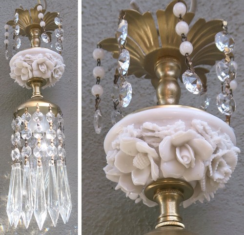 Vintage lamp porcelain ivory - vintage,