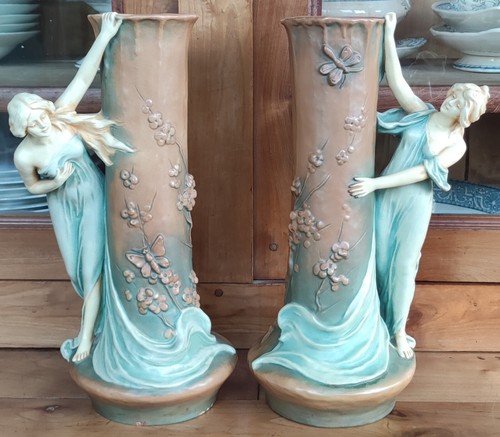 Paire vases art nouveau - paire, de