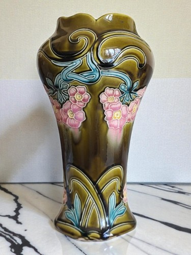 Vase art nouveau barbotine - en,