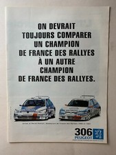 PUBLICITE 1997 - PEUGEOT CHAMPION RALLYES - GILLES ET HERVE PANIZZI