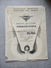 médaille militaire insigne diplome brevet de parachutiste attribué 163 547, 1959