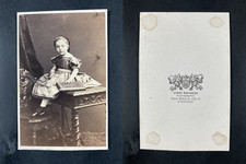 Rousseau, St Etienne, Fillette au livre Vintage cdv albumen print.