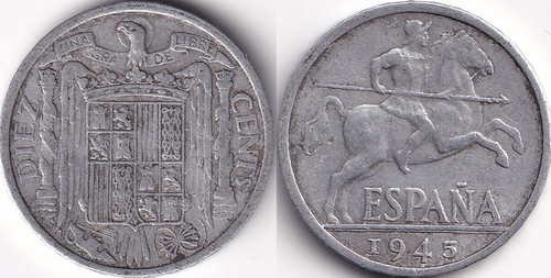 Centimos 1945 espagne spain - espagne,