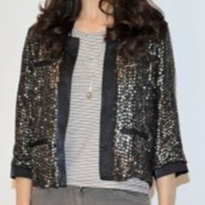 Sequins metallic silver jacket