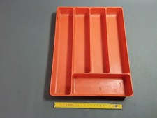 Ancien range couvert en plastique orange vintage french antique