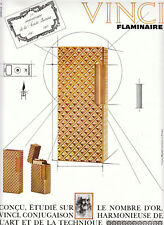 Publicité ancienne  briquet Vinci 1965 issue de magazine