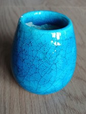 Lachenal Petit vase ancien Bleu 7cm