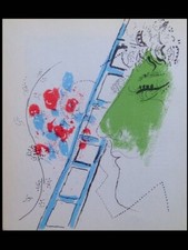 CHAGALL, L'ÉCHELLE - 1957 - LITHOGRAPHIE ORIGINALE, MAEGHT