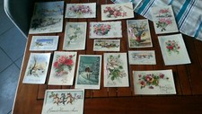 joli lot 18 cartes postales-VOEUX-anniversaires-1940/1950/1960-port gratuit!