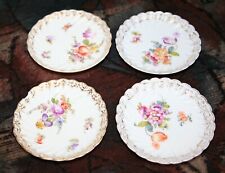 4 petites coupelles en porcelaine de Saxe, XIXème siècle, peintes  main, Ø 8 cm