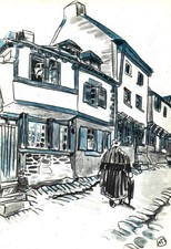 CPSM GF 22 - TREGUIER (Côtes d'Armor) - 158. Vieilles Maisons. Dessin de Meheut