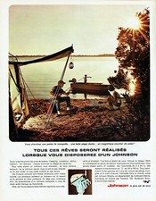 Publicité Advertising 059  1965  Johnson moteur bateau  hors bord          peche