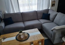 canapé d'angle gris clair dehoussable 